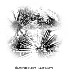 Halftone texture. Abstract blur of black dots on a white background
