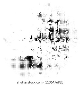 Halftone texture. Abstract blur of black dots on a white background