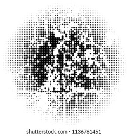Halftone texture. Abstract blur of black dots on a white background