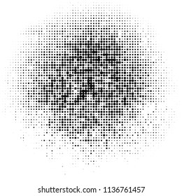 Halftone texture. Abstract blur of black dots on a white background