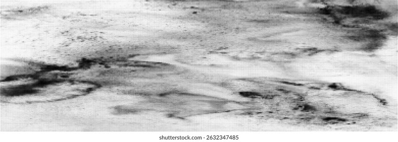 Textura de meio-tom em estilo abstrato. Banner de vetor geométrico com design retro. Impressão moderna em um fundo branco e preto. Efeito de luz incluído.