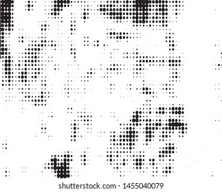 Halftone texture abstract wave of dots. Vector monochrome black and white background for business cards, labels. 