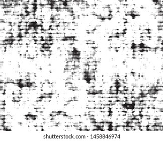 Halftone texture abstract wave of dots. Vector monochrome black and white background for business cards, labels. 