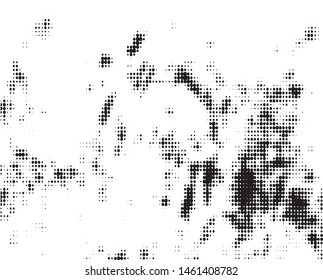 Halftone texture abstract wave of dots. Vector monochrome black and white background for business cards, labels. 