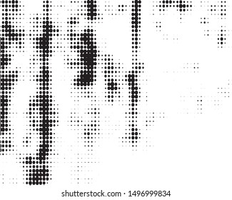 Halftone texture abstract wave of dots. Vector monochrome black and white background for business cards, labels. 