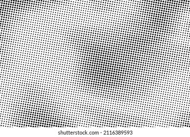 Halftone texture. Bg abstract gradient. Faded dot pattern for design prints. Black geometric background for overlay effect. Subtle patern. Digital grid polka. Dots gradation. Vector illustration