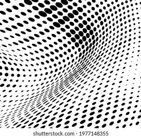 Half-tone texture of black dots on a white background. Abstract chaotic monochrome texture