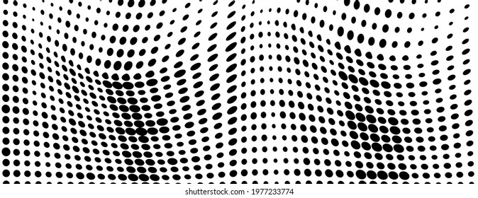 Halftone texture of black dots on a white background