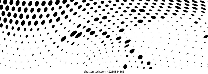 Halftone texture of black dots on a white background