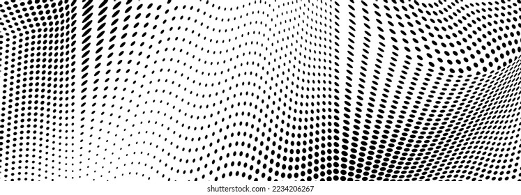 Halftone texture of black dots on a white background