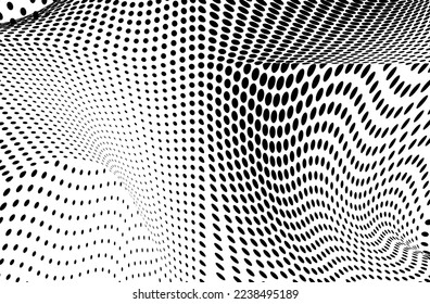 Halftone texture of black dots on a white background