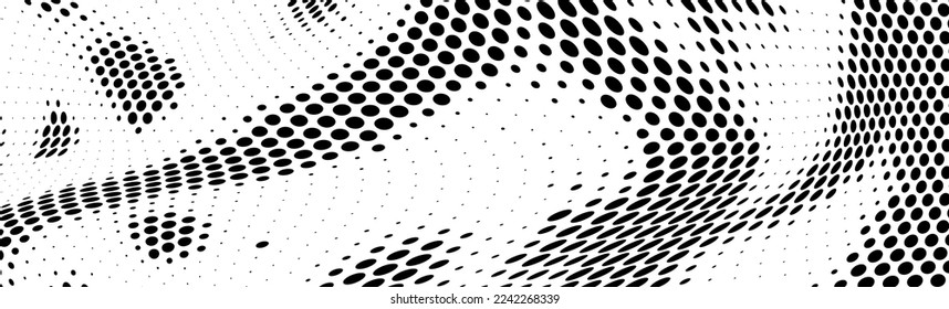 Halftone texture of black dots on a white background