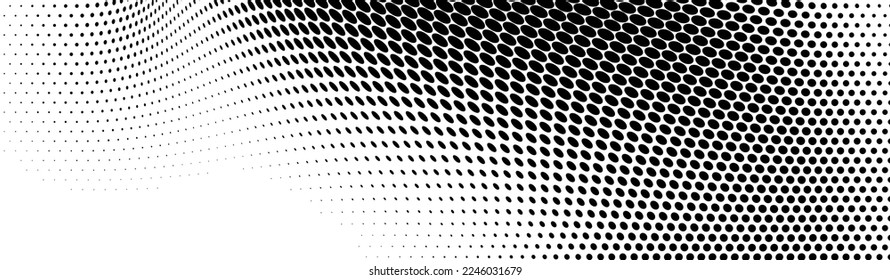 Halftone texture of black dots on a white background