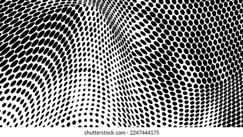 Halftone texture of black dots on a white background