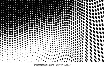 Halftone texture of black dots on a white background