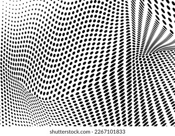 Halftone texture of black dots on a white background