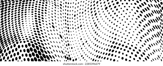 Halftone texture of black dots on a white background