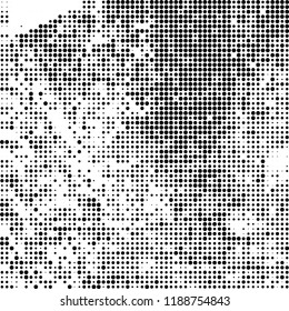 Halftone texture is black and white. Abstract monochrome background. Chaotic pattern for printing on business cards, label, posters, packaging and other design