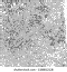 Halftone texture is black and white. Abstract monochrome background. Chaotic pattern for printing on business cards, label, posters, packaging and other design