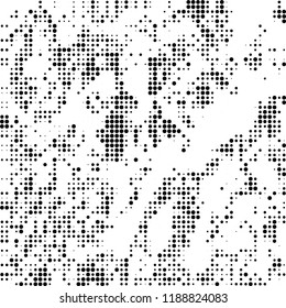 Halftone texture is black and white. Abstract monochrome background. Chaotic pattern for printing on business cards, label, posters, packaging and other design
