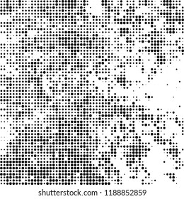 Halftone texture is black and white. Abstract monochrome background. Chaotic pattern for printing on business cards, label, posters, packaging and other design
