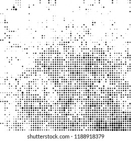 Halftone texture is black and white. Abstract monochrome background. Chaotic pattern for printing on business cards, label, posters, packaging and other design