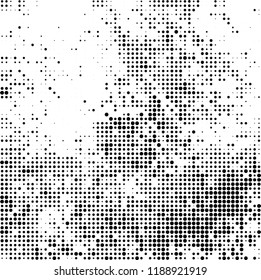 Halftone texture is black and white. Abstract monochrome background. Chaotic pattern for printing on business cards, label, posters, packaging and other design