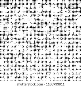Halftone texture is black and white. Abstract monochrome background. Chaotic pattern for printing on business cards, label, posters, packaging and other design