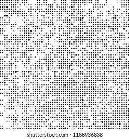 Halftone texture is black and white. Abstract monochrome background. Chaotic pattern for printing on business cards, label, posters, packaging and other design