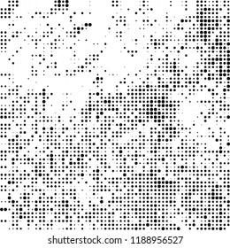Halftone texture is black and white. Abstract monochrome background. Chaotic pattern for printing on business cards, label, posters, packaging and other design