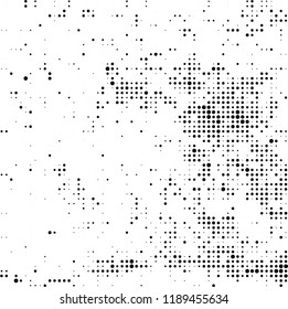 Halftone texture is black and white. Abstract monochrome background. Chaotic pattern for printing on business cards, label, posters, packaging and other design