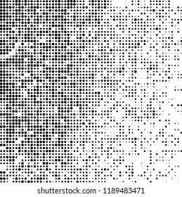 Halftone texture is black and white. Abstract monochrome background. Chaotic pattern for printing on business cards, label, posters, packaging and other design