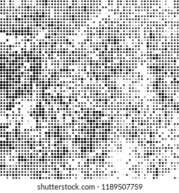 Halftone texture is black and white. Abstract monochrome background. Chaotic pattern for printing on business cards, label, posters, packaging and other design