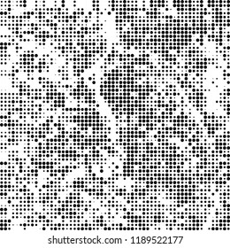 Halftone texture is black and white. Abstract monochrome background. Chaotic pattern for printing on business cards, label, posters, packaging and other design