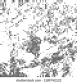 Halftone texture is black and white. Abstract monochrome background. Chaotic pattern for printing on business cards, label, posters, packaging and other design