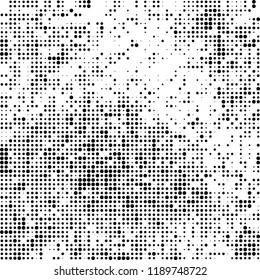 Halftone texture is black and white. Abstract monochrome background. Chaotic pattern for printing on business cards, label, posters, packaging and other design