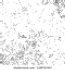 Halftone texture is black and white. Abstract monochrome background. Chaotic pattern for printing on business cards, label, posters, packaging and other design