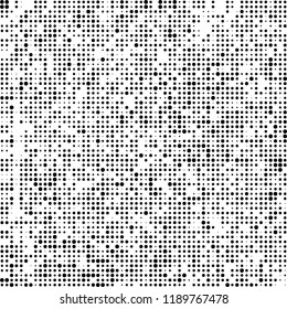 Halftone texture is black and white. Abstract monochrome background. Chaotic pattern for printing on business cards, label, posters, packaging and other design