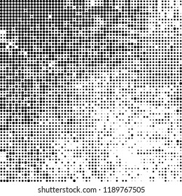 Halftone texture is black and white. Abstract monochrome background. Chaotic pattern for printing on business cards, label, posters, packaging and other design