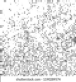 Halftone texture is black and white. Abstract monochrome background. Chaotic pattern for printing on business cards, label, posters, packaging and other design