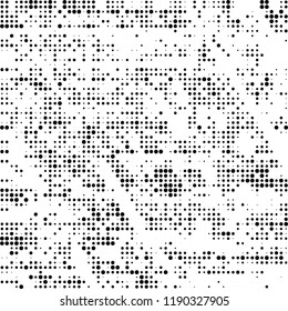 Halftone texture is black and white. Abstract monochrome background. Chaotic pattern for printing on business cards, label, posters, packaging and other design