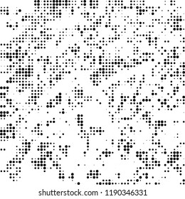 Halftone texture is black and white. Abstract monochrome background. Chaotic pattern for printing on business cards, label, posters, packaging and other design