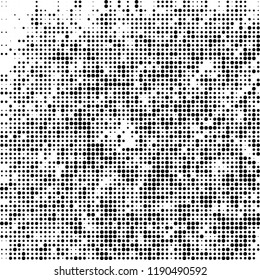 Halftone texture is black and white. Abstract monochrome background. Chaotic pattern for printing on business cards, label, posters, packaging and other design