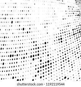 Halftone texture is black and white. Abstract monochrome background of dots. Vector pattern chaotic