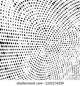 Halftone texture is black and white. Abstract monochrome background of dots. Vector pattern chaotic