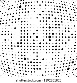 Halftone texture is black and white. Abstract monochrome background of dots. Vector pattern chaotic