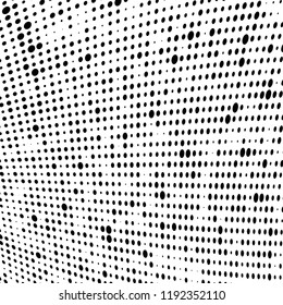 Halftone texture is black and white. Abstract monochrome background of dots. Vector pattern chaotic
