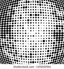 Halftone texture is black and white. Abstract monochrome background of dots. Vector pattern chaotic