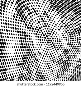 Halftone texture is black and white. Abstract monochrome background of dots. Vector pattern chaotic