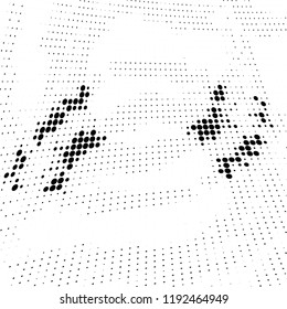 Halftone texture is black and white. Abstract monochrome background of dots. Vector pattern chaotic